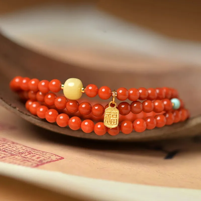 Seven Little Craftsmen Southern Red Agate Bracelets Unisex-2