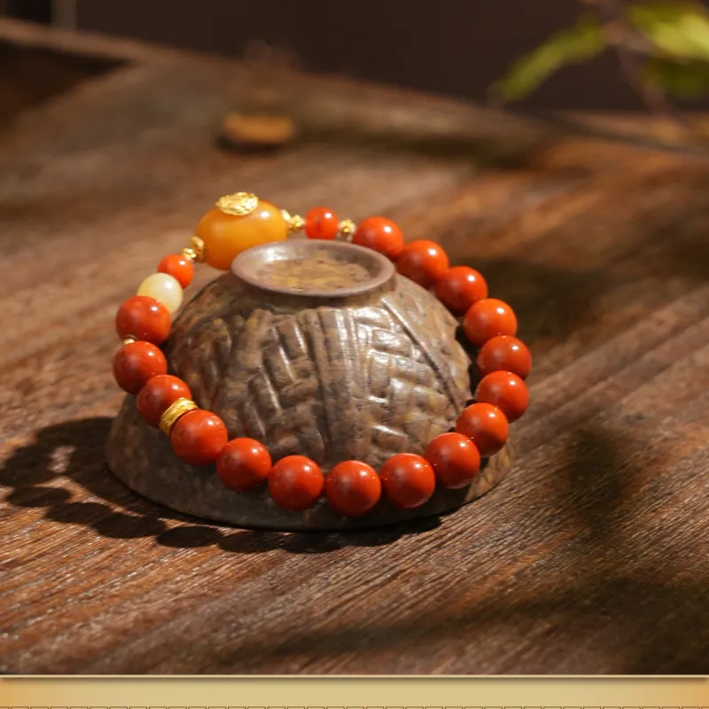 Seven Little Craftsmen Southern Red Agate Bracelets Unisex-4