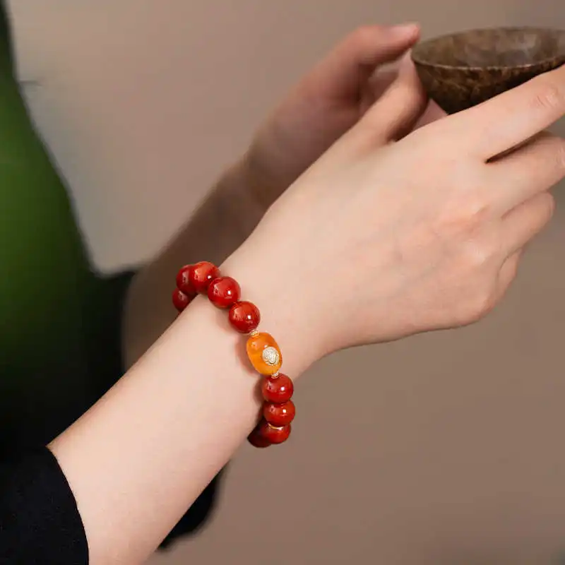 Seven Little Craftsmen Southern Red Agate Bracelets Unisex-2