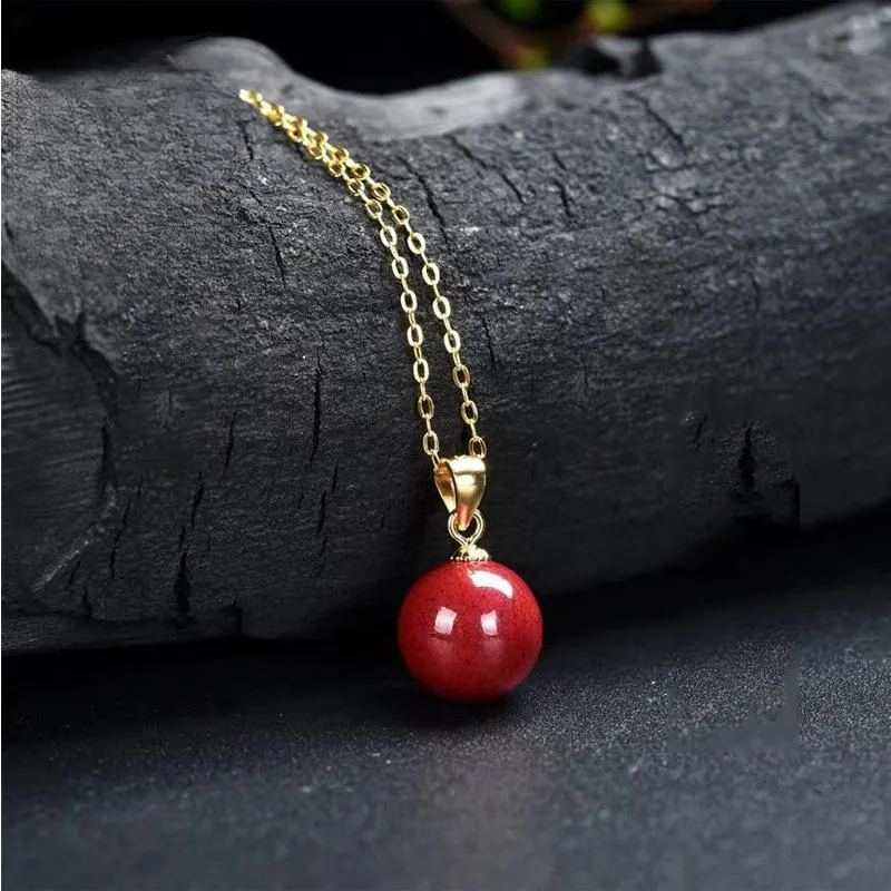 Seven Little Craftsmen Reconstructed Cinnabar Jade Pendants Women's-3
