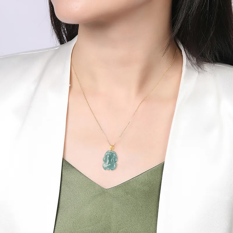 Seven Little Craftsmen Ice Glutinous Jadeite Pendants Women's-2