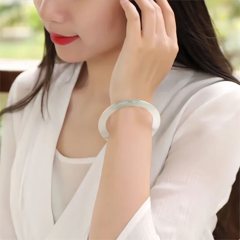 Seven Little Craftsmen Chalcedony Jade Bangles Women's-1