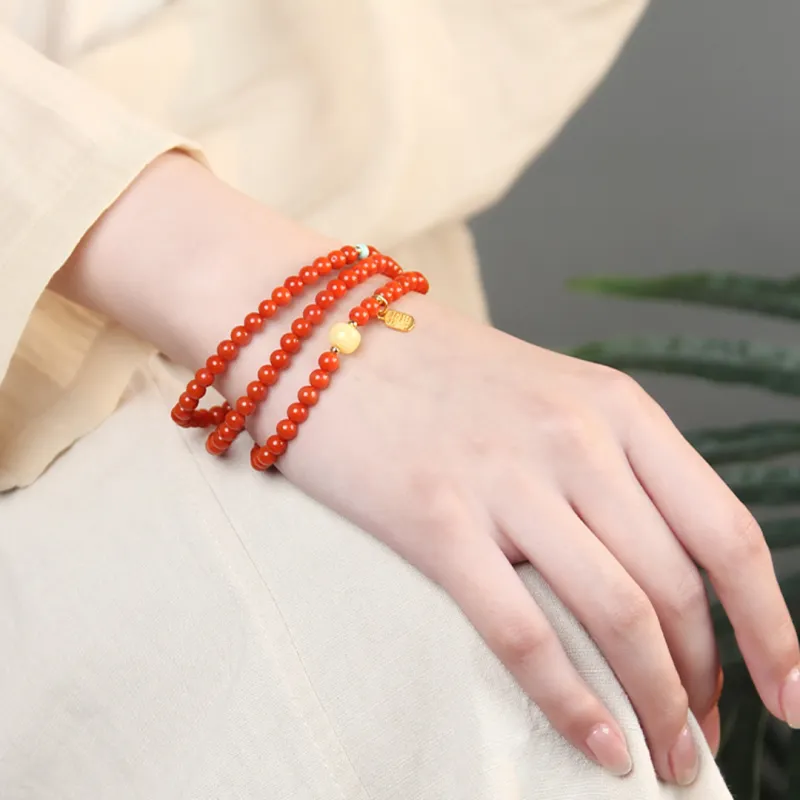 Seven Little Craftsmen Southern Red Agate Bracelets Unisex-3