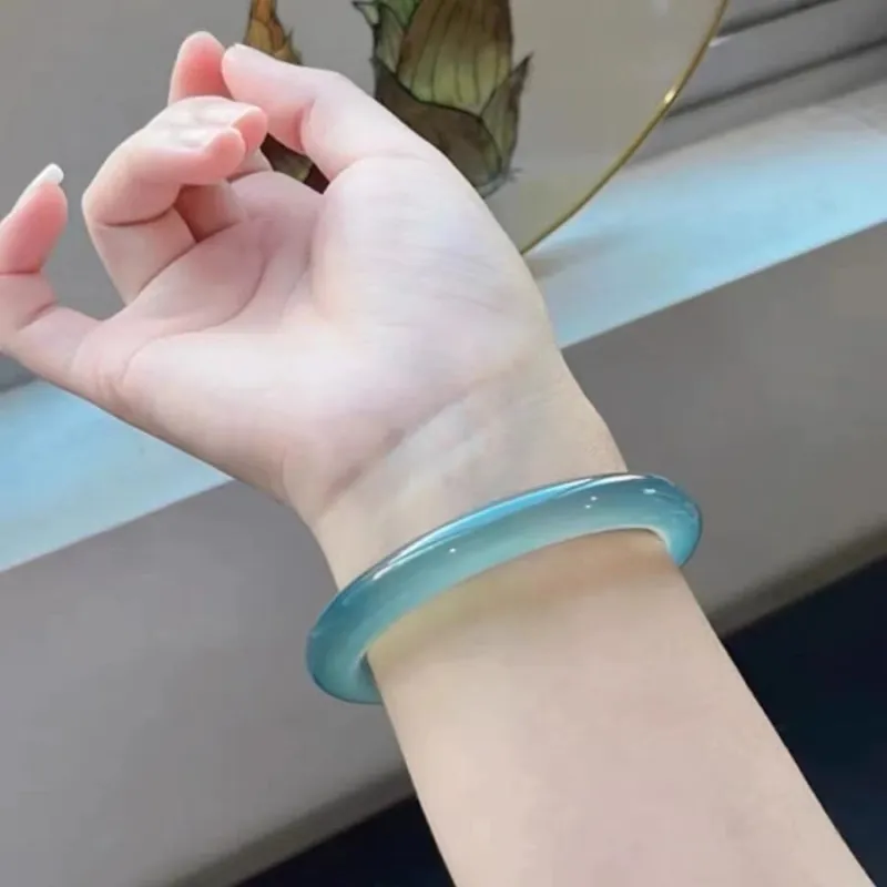 Seven Little Craftsmen Chalcedony Jade Bangles Women's-2