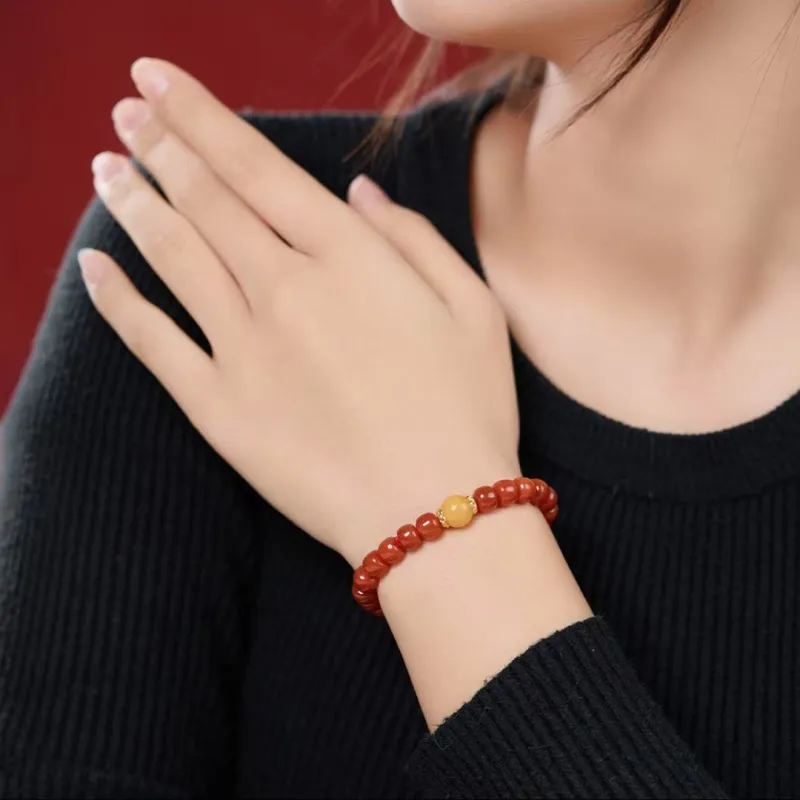 Seven Little Craftsmen Southern Red Agate Bracelets Unisex-4