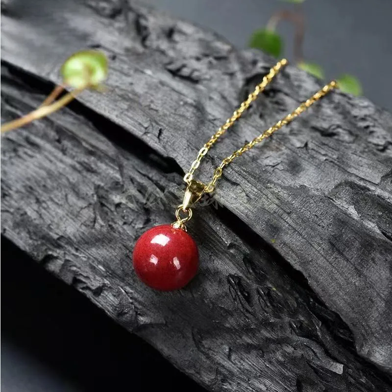 Seven Little Craftsmen Reconstructed Cinnabar Jade Pendants Women's-4