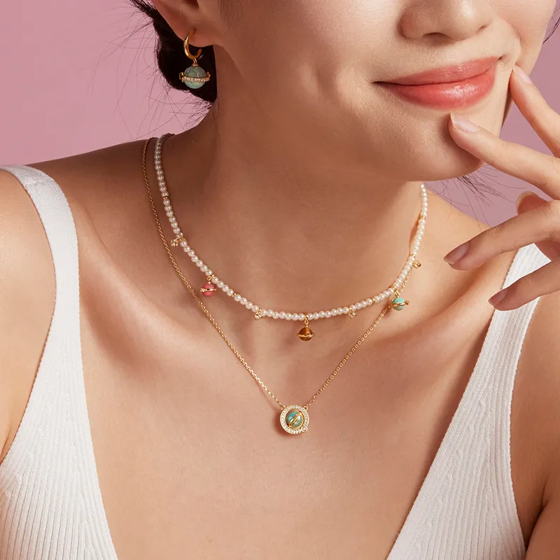 Lola Rose Copper Alloy Necklaces Women's White-3