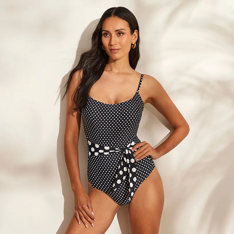 Selmark One piece Swimsuit Women's Black-2