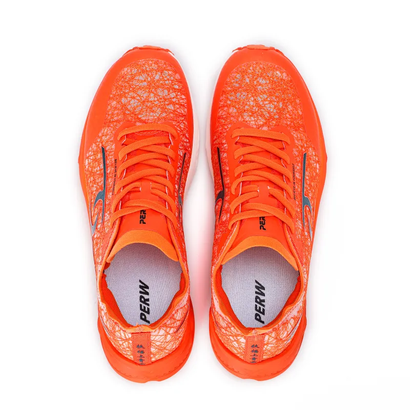 PERW Cushioned Slip-Resistant Rebound Low-Top Training Running Shoes Unisex Zhu Pei Orange-3