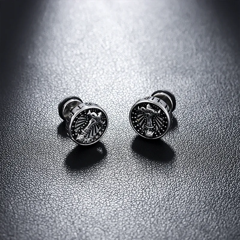 ATPLAY Copper Stud Earrings Unisex Silver-4