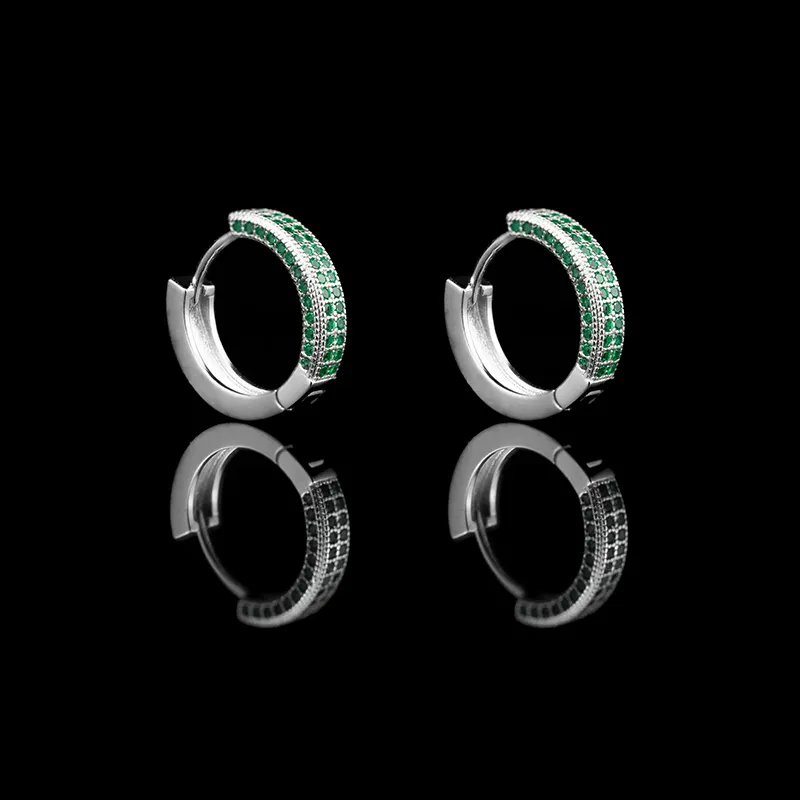 ATPLAY Silver Plated Copper Earrings Unisex Green-5