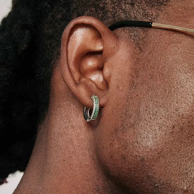ATPLAY Silver Plated Copper Earrings Unisex Green-1