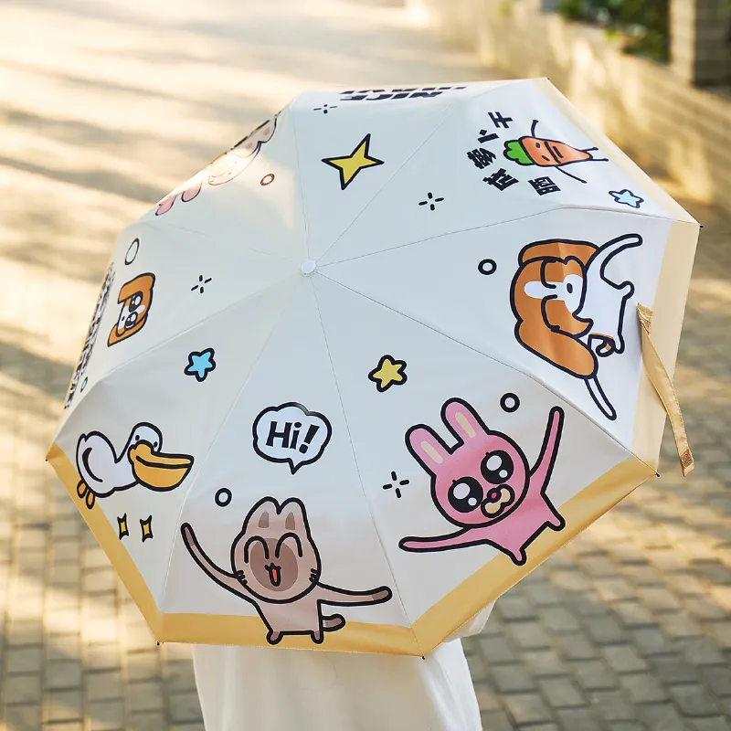 YANCANG Sunny And Rainy Dual Use Creative Cute Practical Umbrella-4