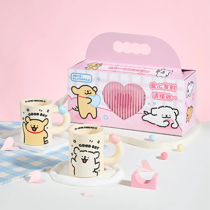 YANCANG x Line Puppies 3D Effect Puppy Cup Lid, Cute And Practical-1