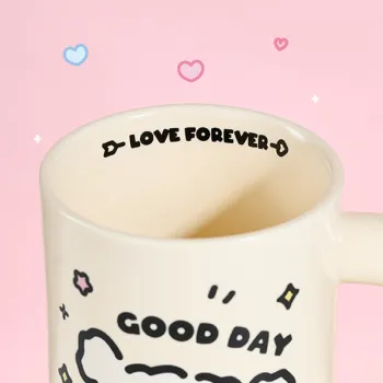 YANCANG x Line Puppies 3D Effect Puppy Cup Lid, Cute And Practical