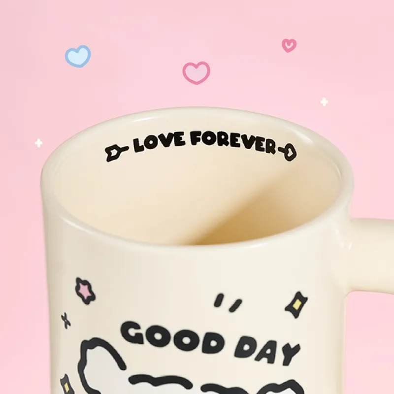 YANCANG x Line Puppies 3D Effect Puppy Cup Lid, Cute And Practical-0