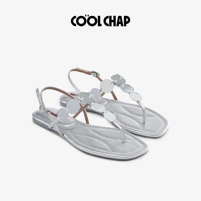 COOL CHAP Strap Sandals Women's Mirror Finish Silver-1