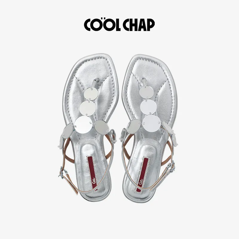 COOL CHAP Strap Sandals Women's Mirror Finish Silver-2