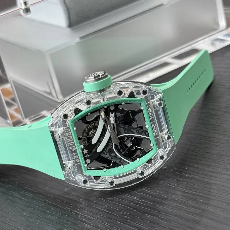 CRONUSART Crystal Fantasy Automatic Mechanical Movement Eco Friendly Fluoroelastomer Strap Watch Unisex Cut Out Dial-27