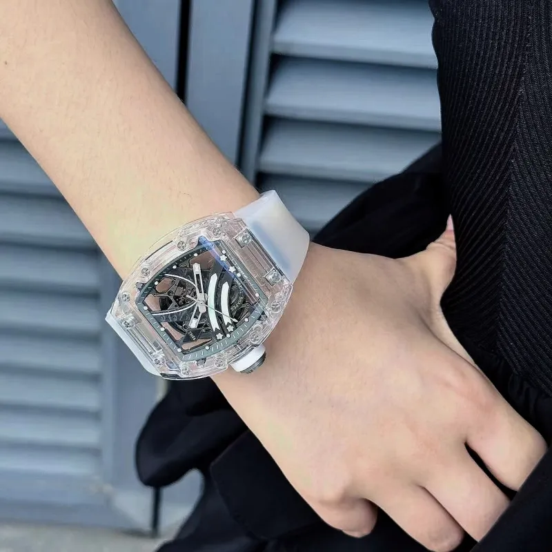 CRONUSART Crystal Fantasy Automatic Mechanical Movement Eco Friendly Fluoroelastomer Strap Watch Unisex Cut Out Dial-6