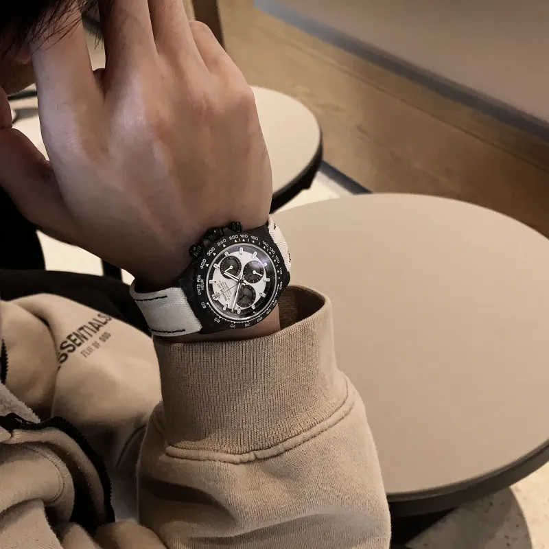 CRONUSART Cross Ditan Na Automatic Mechanical Movement Canvas Strap Watch Men's Watches White Dial-6