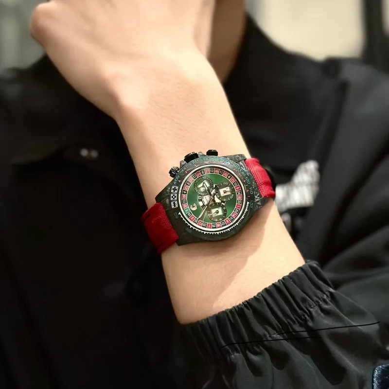 CRONUSART Cross Ditan Na Automatic Mechanical Movement Canvas Strap Watch Men's Watches White Dial-44
