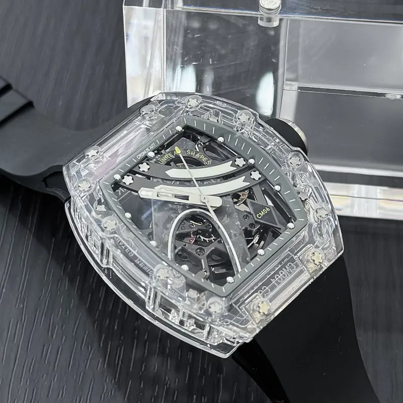 CRONUSART Crystal Fantasy Automatic Mechanical Movement Eco Friendly Fluoroelastomer Strap Watch Unisex Cut Out Dial-12