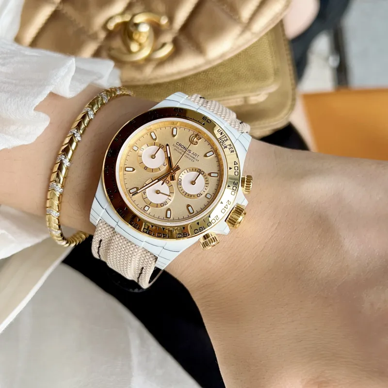 CRONUSART Cross Ditan Na Automatic Mechanical Movement Canvas Strap Watch Men's Watches White Dial-47