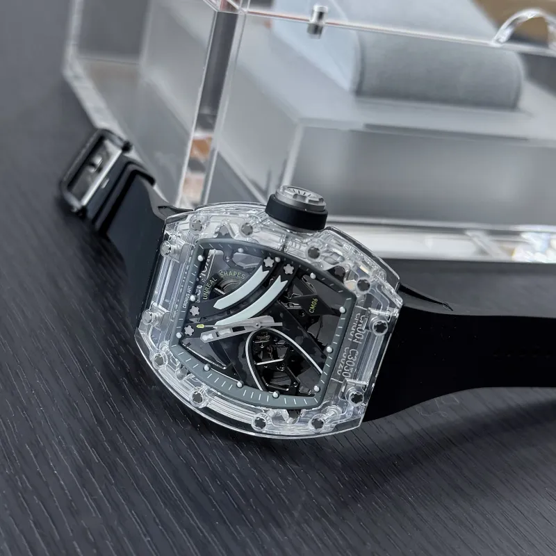 CRONUSART Crystal Fantasy Automatic Mechanical Movement Eco Friendly Fluoroelastomer Strap Watch Unisex Cut Out Dial-10