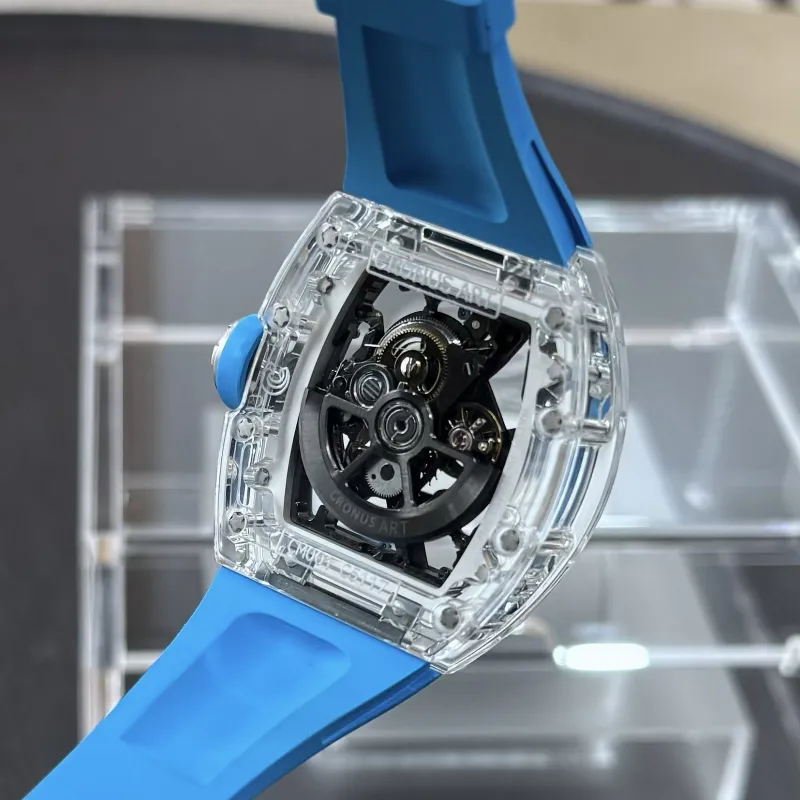 CRONUSART Crystal Fantasy Automatic Mechanical Movement Eco Friendly Fluoroelastomer Strap Watch Unisex Cut Out Dial-34