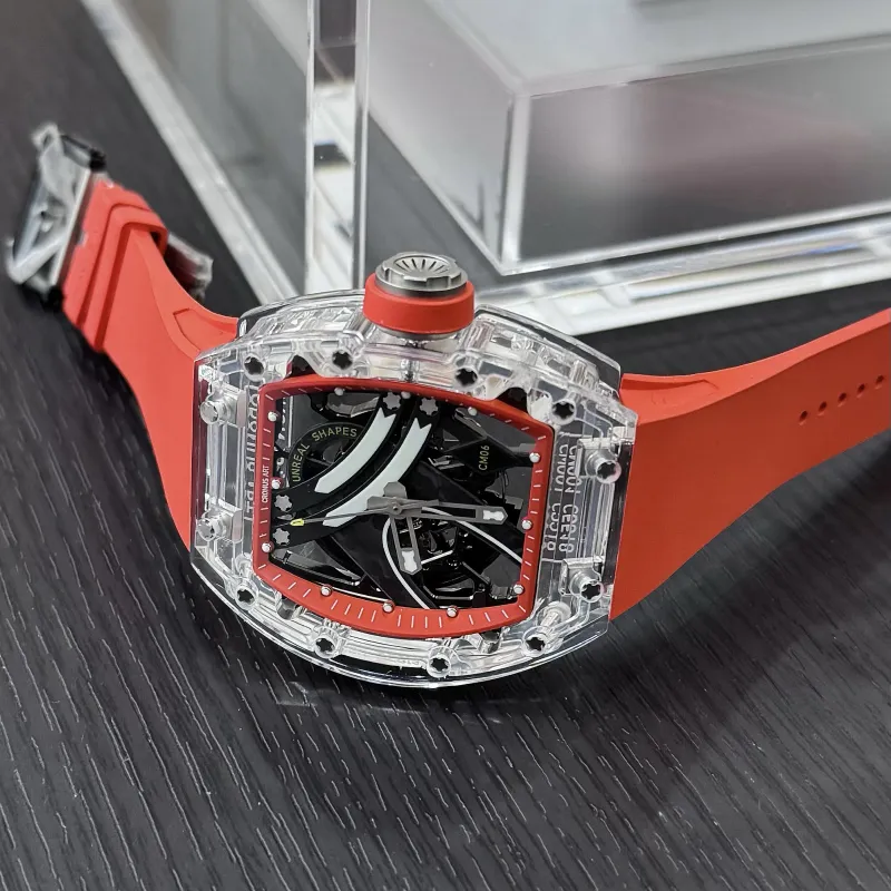 CRONUSART Crystal Fantasy Automatic Mechanical Movement Eco Friendly Fluoroelastomer Strap Watch Unisex Cut Out Dial-37