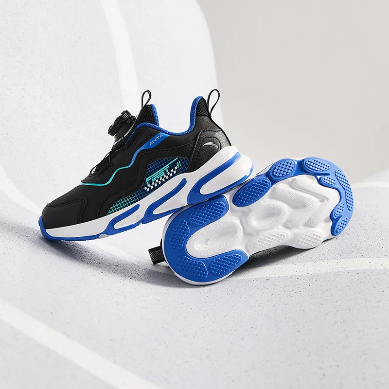 Antakids Lightweight Shock Absorbers Low Top Kids' Running Shoes Black Blue Children Aged 3 7 Years Old-6