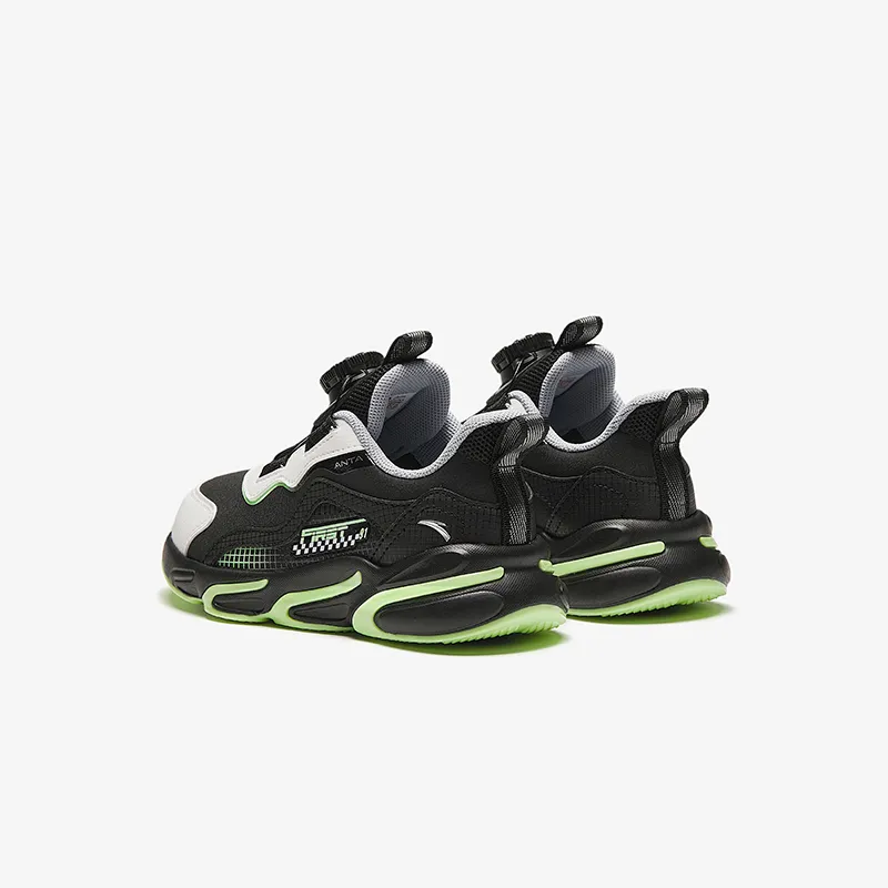 Antakids Lightweight Shock Absorbers Low Top Kids' Running Shoes Black White Green Children Aged 3 7 Years Old-2
