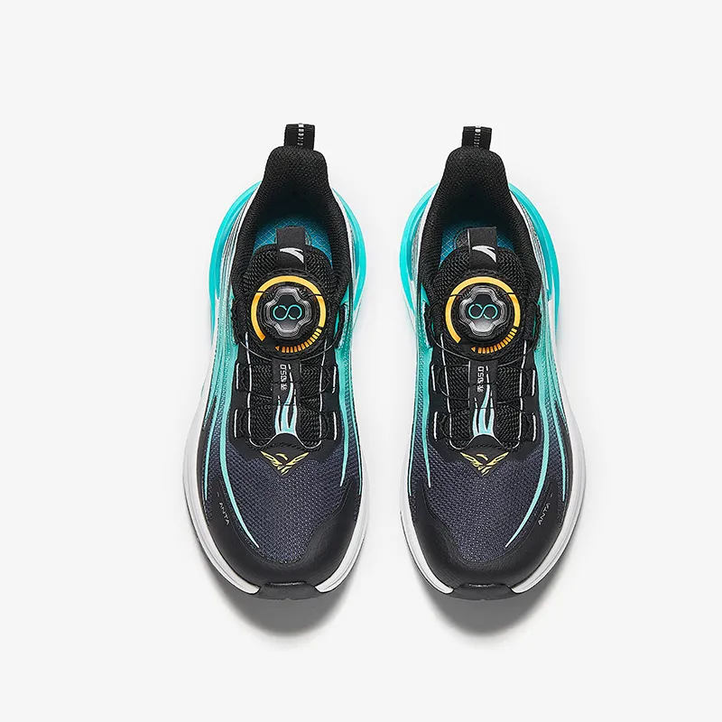 Antakids Chiyan Lightweight Shock Absorbers Low Top Kids' Running Shoes Black Green Unisex-2