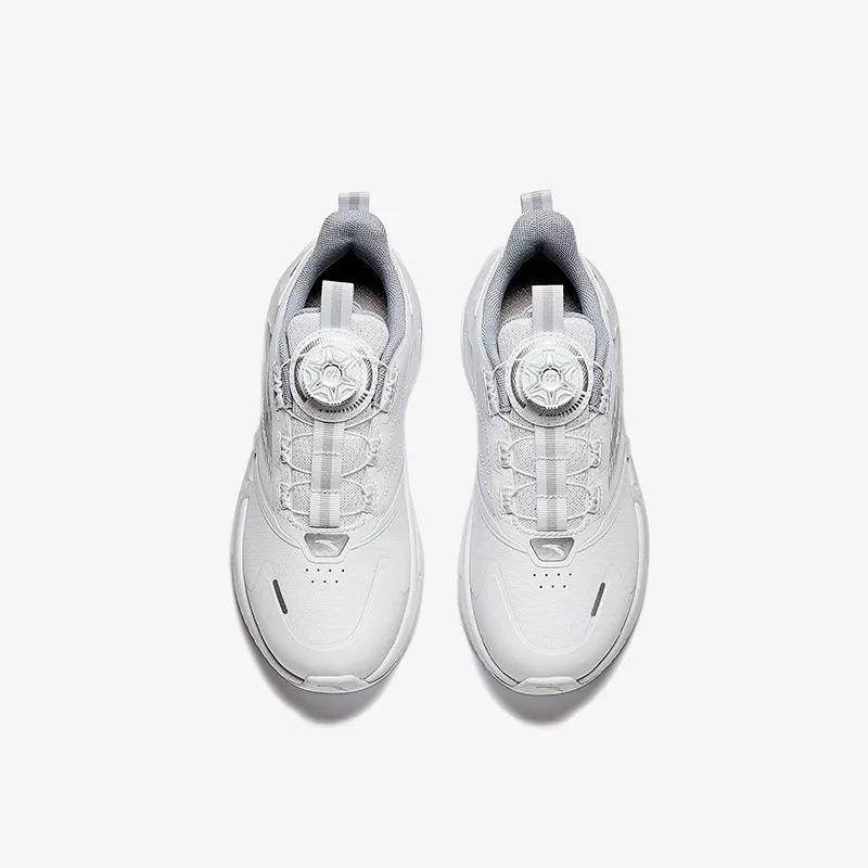 Antakids Lightweight Cushioning Low Top Kids' Running Shoes White Silver Kids'-2