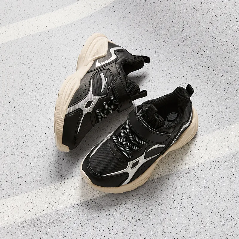 Antakids Lightweight Cushioning Low Top Kids' Running Shoes Black Silver Children Aged 3 7 Years Old-5