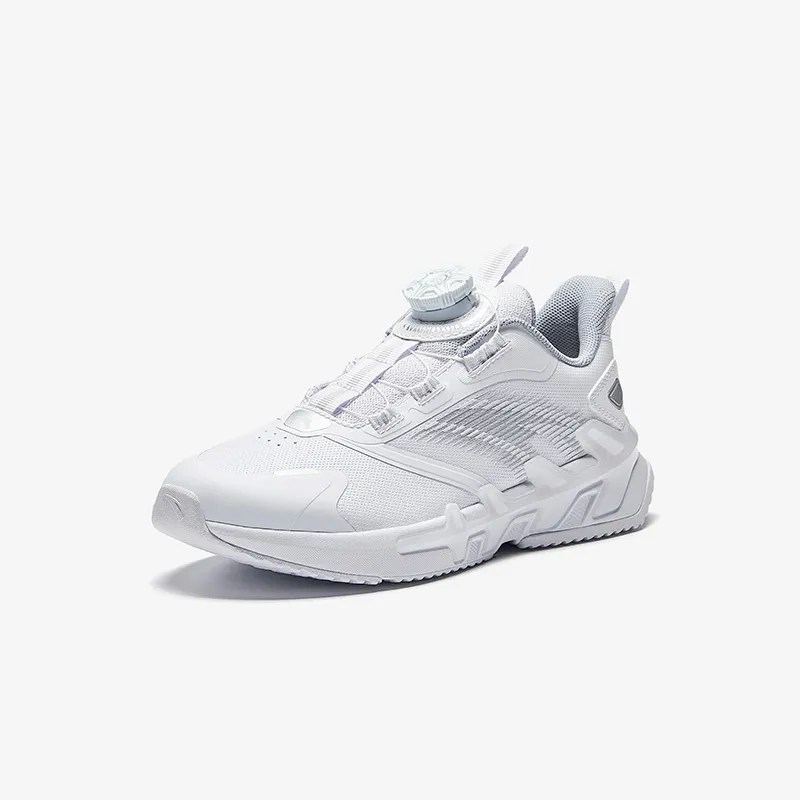 Antakids Lightweight Cushioning Low Top Kids' Running Shoes White Silver Kids'-1