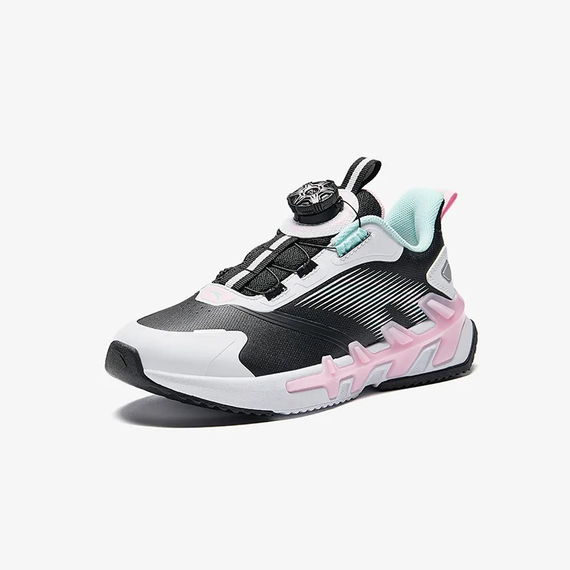 Antakids Lightweight Cushioning Low Top Kids' Running Shoes Black White Kids'-1