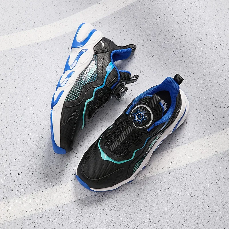 Antakids Lightweight Shock Absorbers Low Top Kids' Running Shoes Black Blue Green Kids'-6