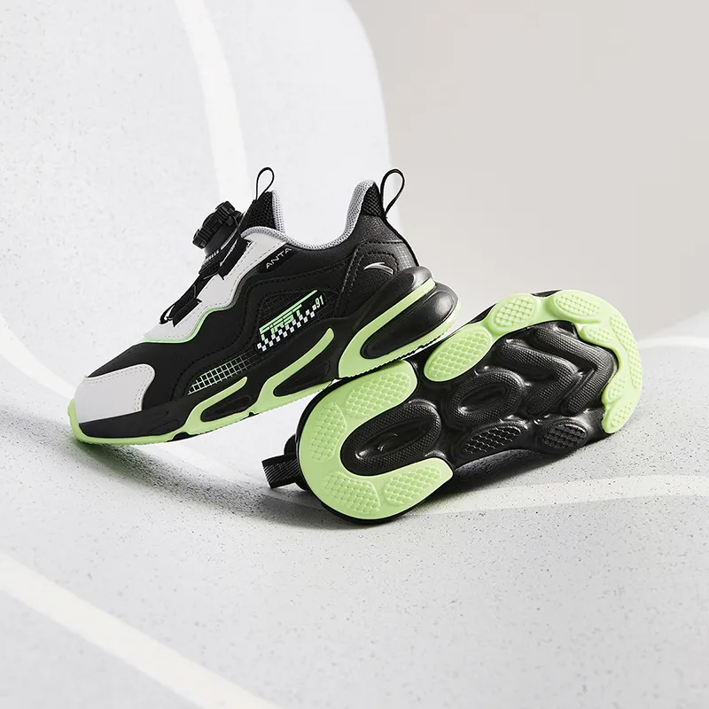 Antakids Lightweight Shock Absorbers Low Top Kids' Running Shoes Black White Green Children Aged 3 7 Years Old-5