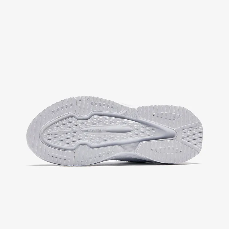 Antakids Lightweight Cushioning Low Top Kids' Running Shoes White Silver Kids'-4