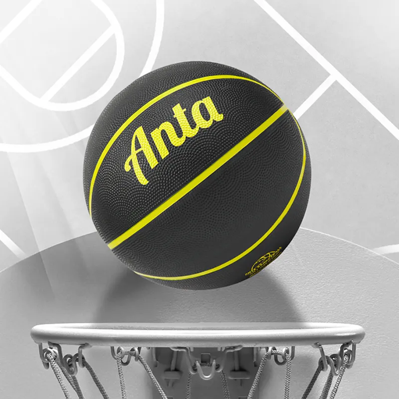 Antakids Rubber Basketball Black Size 7 Ball Training Kids'-1