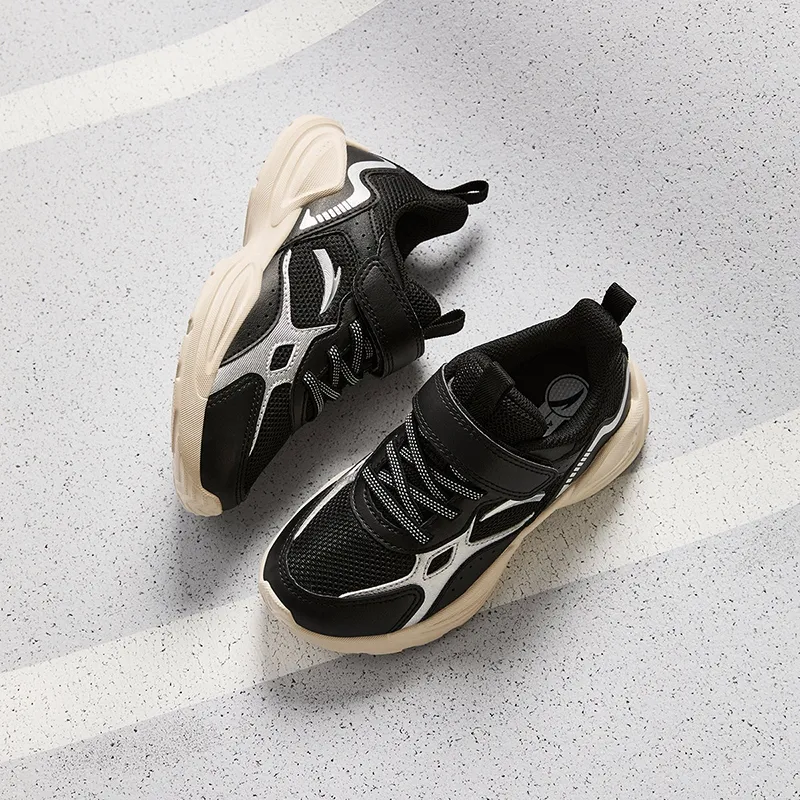 Antakids Lightweight Cushioning Low Top Kids' Running Shoes Black Silver Children Aged 3 7 Years Old-6