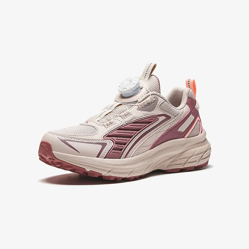 Antakids Breathable Lightweight Cushioning Low Top Kids' Running Shoes Lotus Gray/Dry Rose Pink Unisex-1