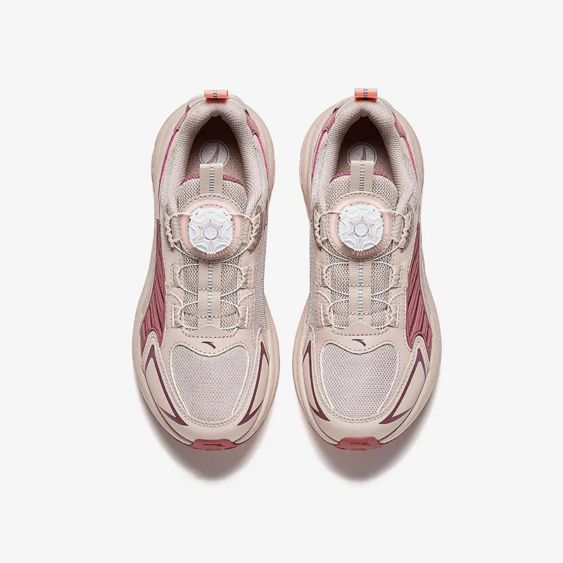Antakids Breathable Lightweight Cushioning Low Top Kids' Running Shoes Lotus Gray/Dry Rose Pink Unisex-2