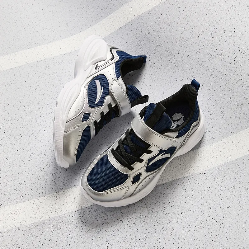 Antakids Lightweight Shock Absorbers Low Top Kids' Running Shoes Dark Nautical Blue/Silver Unisex-2