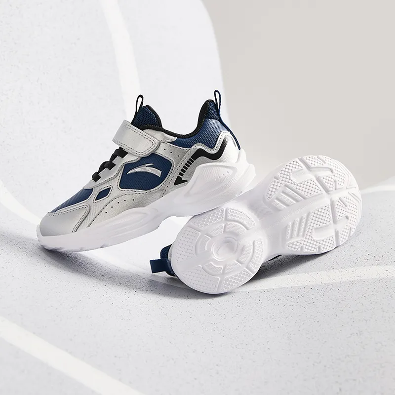 Antakids Lightweight Shock Absorbers Low Top Kids' Running Shoes Blue Silver Children Aged 3 7 Years Old-3
