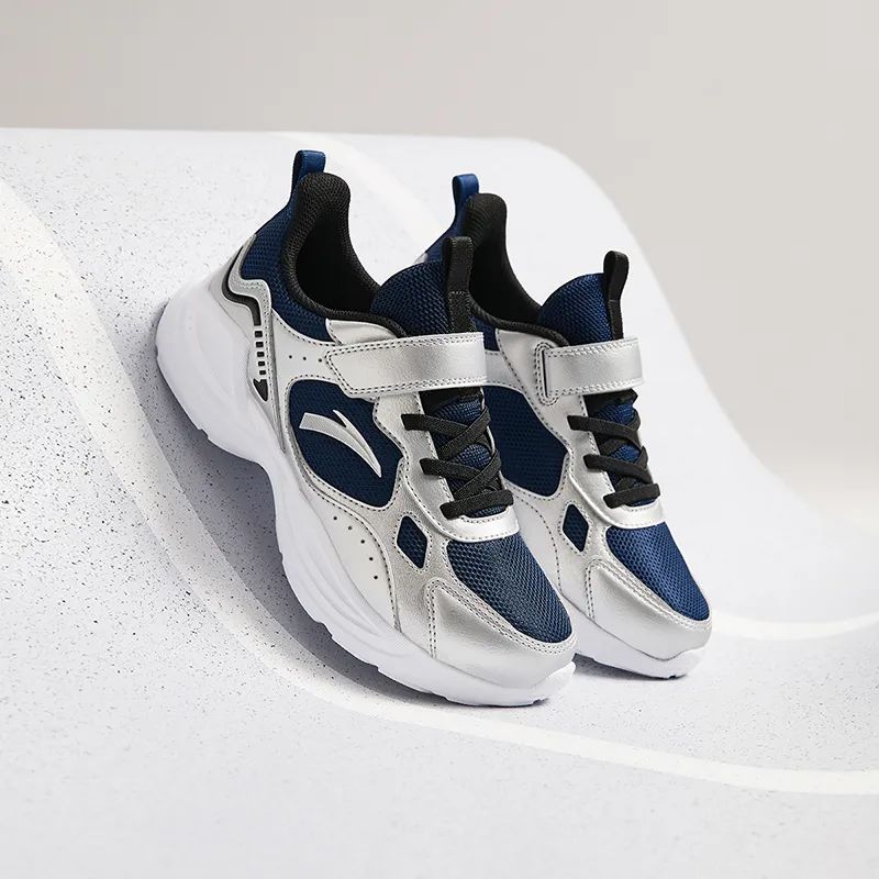 Antakids Lightweight Shock Absorbers Low Top Kids' Running Shoes Dark Nautical Blue/Silver Unisex-1