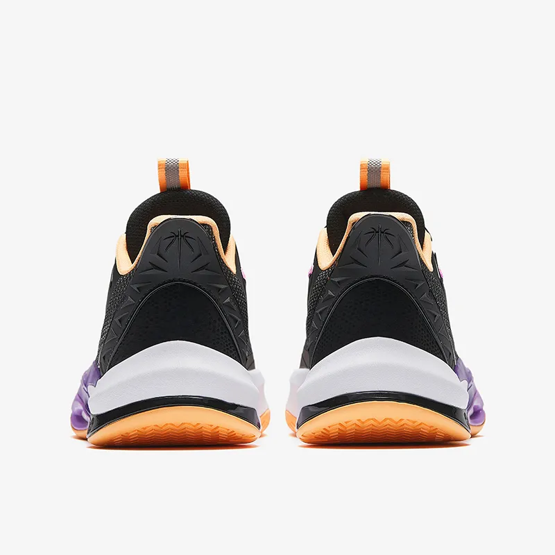 Antakids Anti Slip And Wear Resistant Breathable Low Top Children's Basketball Shoes Black/Light Purple Teenagers-3