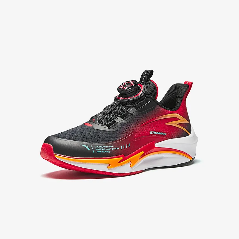 Antakids Breathable Lightweight Cushioning Low Top Kids' Running Shoes Black/Thermal Red Teenagers-1